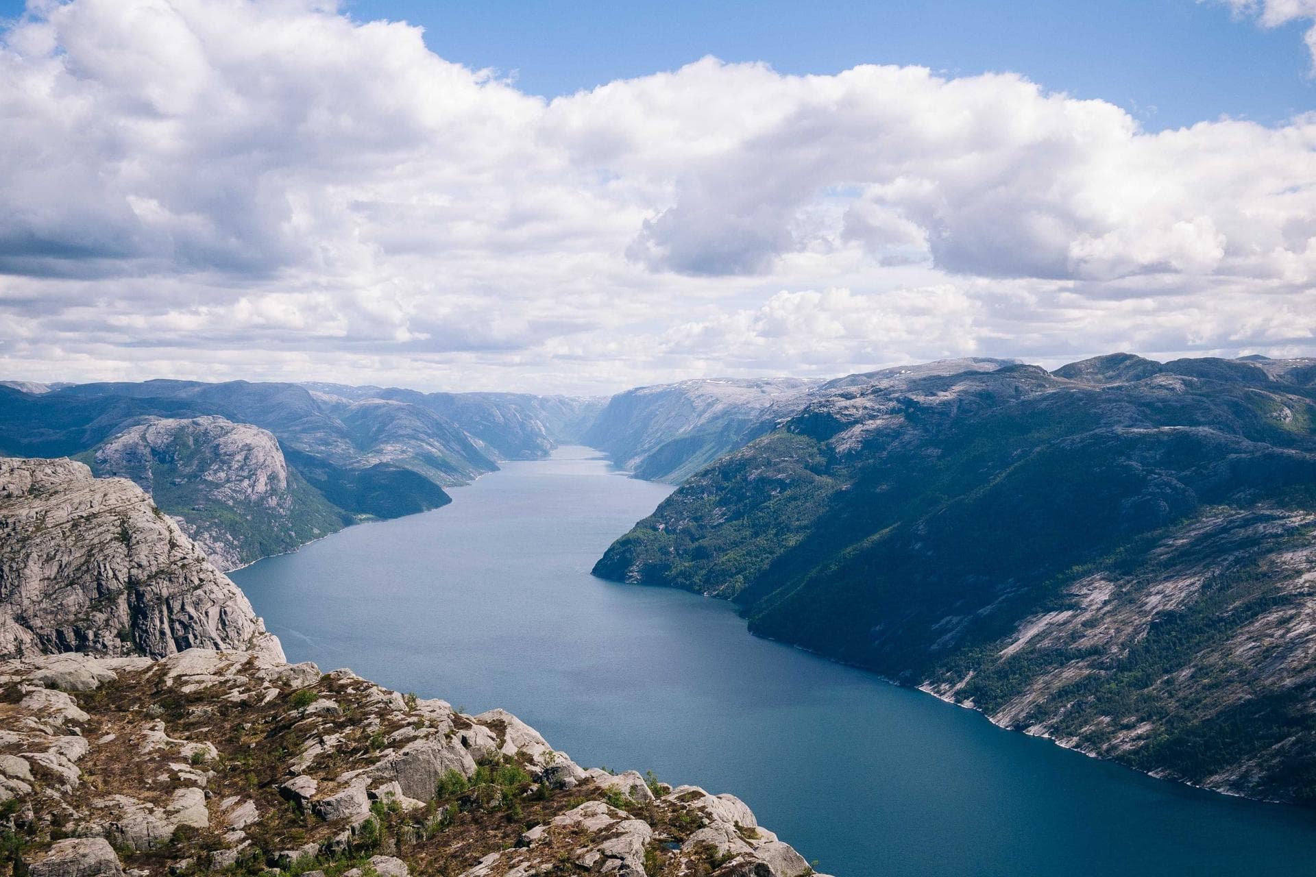 Rainbow over turquoise glacial lake in Patagonia